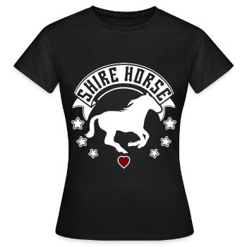 Pferd Pferderasse Shire Horse Silhouette - Frauen T-Shirt - Schwarz - Vorne - AI Model Female 172 dark (172cm)