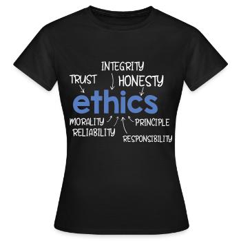 Ethik Wort Beschreibung - Frauen T-Shirt - Schwarz - Vorne - AI Model Female 172 dark (172cm)