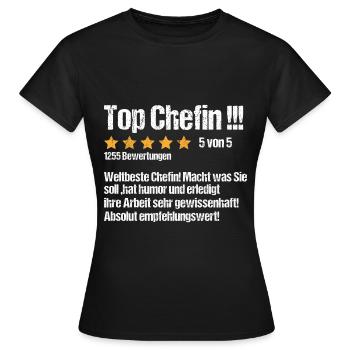 Abschied Chefin Lustig Spruch Ruhestand Bewertung - Frauen T-Shirt - Schwarz - Vorne - AI Model Female 172 dark (172cm)