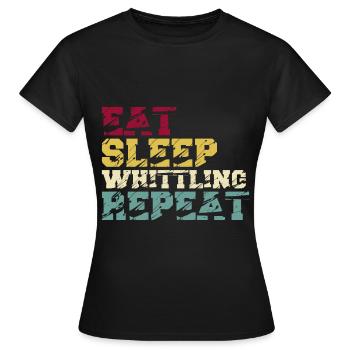 Whittling Holzschnitzer Holz Schnitzen Spruch - Frauen T-Shirt - Schwarz - Vorne - AI Model Female 172 dark (172cm)
