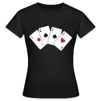 Card Game, Poker, Ace - T-shirt Femme - noir - Devant - AI Model Female 172 dark (172cm)