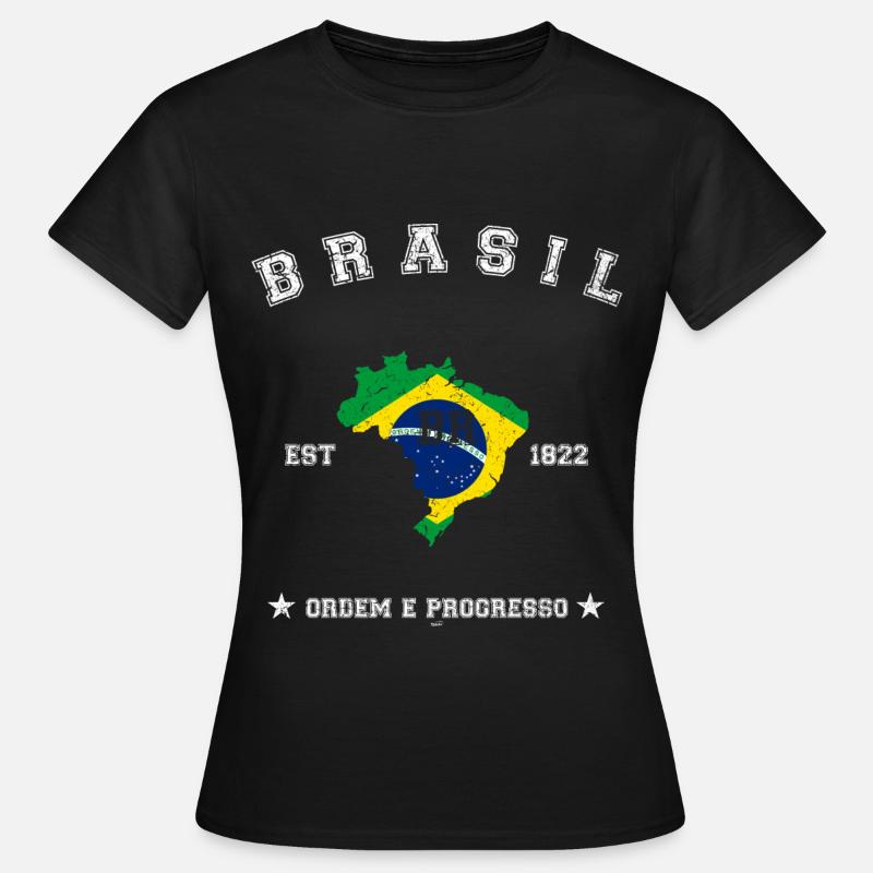 Brasil vintage flag-map - Women's T-Shirt - black