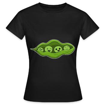 Erbsen Bohnen - Frauen T-Shirt - Schwarz - Vorne - AI Model Female 172 dark (172cm)