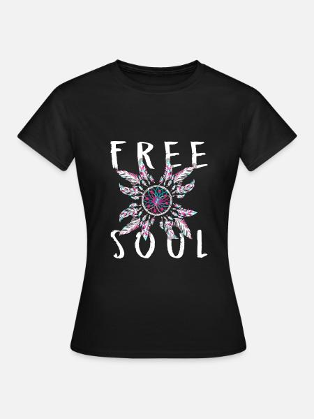 Mandala de yoga attrape-rêves d'âme gratuit - T-shirt Femme - noir