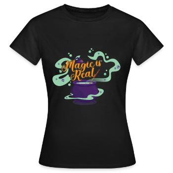 La magie est une vraie sorcière magique potion magique Halloween - T-shirt Femme - noir - Devant - AI Model Female 172 dark (172cm)