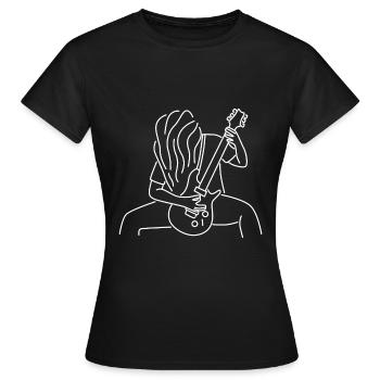 Guitare guitare électrique guitariste minimaliste - T-shirt Femme - noir - Devant - AI Model Female 172 dark (172cm)
