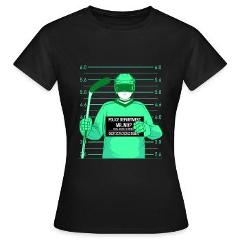 Patin de hockey sur glace - T-shirt Femme - noir - Devant - AI Model Female 172 dark (172cm)