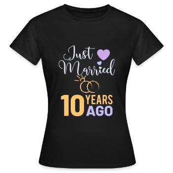 10 ans de mariage anniversaire de mariage cadeau de mariage - T-shirt Femme - noir - Devant - AI Model Female 172 dark (172cm)