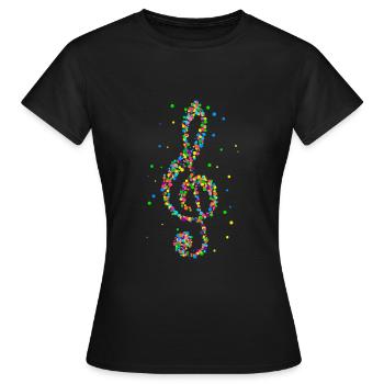 Musician treble clef clef music - Women's T-Shirt - black - Front - AI Model Female 172 dark (172cm)