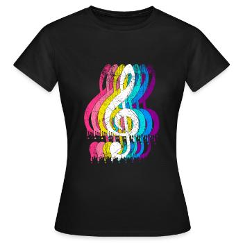 Musician clef treble clef music - Women's T-Shirt - black - Front - AI Model Female 172 dark (172cm)