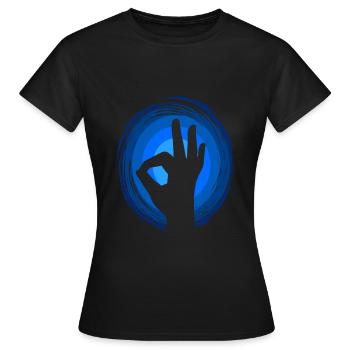 OK Hand Signal Diver Diving Certificate Gift - Women's T-Shirt - black - Front - AI Model Female 172 dark (172cm)