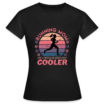 Cool Running Mom Marathon Frauen Vintage Geschenk - Frauen T-Shirt - Schwarz - Vorne - AI Model Female 172 dark (172cm)