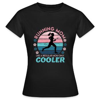 Running Gift Women's Running Mom Mom Saying - Women's T-Shirt - black - Front - AI Model Female 172 dark (172cm)