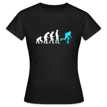 Singe homme patineur Roller roller roller - T-shirt Femme - noir - Devant - AI Model Female 172 dark (172cm)
