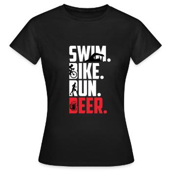 Swim Bike Run Beer Triathlete Gift Triathlon - T-shirt Femme - noir - Devant - AI Model Female 172 dark (172cm)