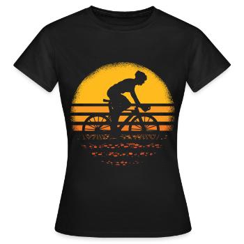 Rétro Vélo vélo Cycliste Vintage Cyclisme - T-shirt Femme - noir - Devant - AI Model Female 172 dark (172cm)