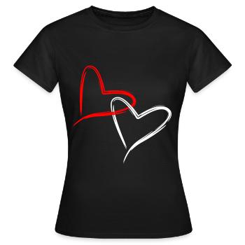 Herzchen - Frauen T-Shirt - Schwarz - Vorne - AI Model Female 172 dark (172cm)