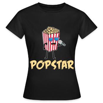 Pop corn - T-shirt Femme - noir - Devant - AI Model Female 172 dark (172cm)