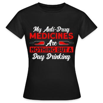 Jour Drinking Party Beach Party Cadeau - T-shirt Femme - noir - Devant - AI Model Female 172 dark (172cm)
