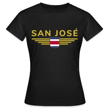 San José T-Shirt – Costa Rica Vibes - Frauen T-Shirt - Schwarz - Vorne - AI Model Female 172 dark (172cm)