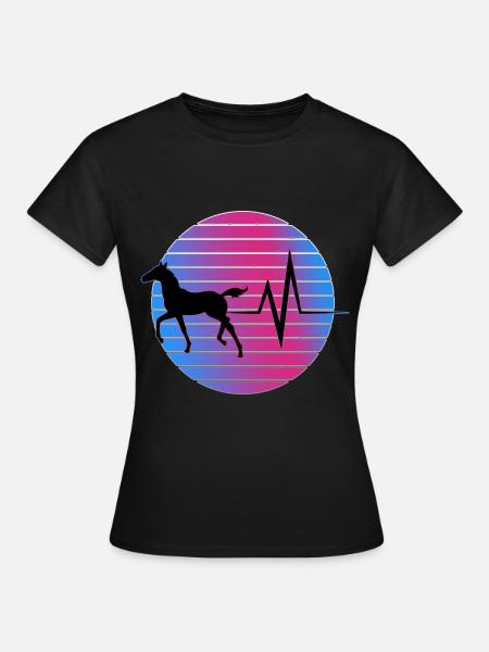Pferd - EKG - Frauen T-Shirt - Schwarz