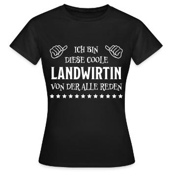 Landwirtin Witz Spruch Traktor Landwirtin Geschenk - Frauen T-Shirt - Schwarz - Vorne - AI Model Female 172 dark (172cm)