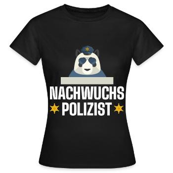 Polizist Polizei Kommissar - Frauen T-Shirt - Schwarz - Vorne - AI Model Female 172 dark (172cm)