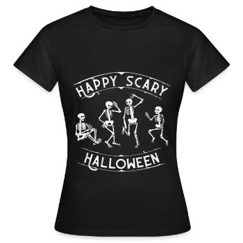 Squelette fête halloween - T-shirt Femme - noir - Devant - AI Model Female 172 dark (172cm)