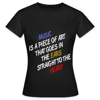 Music, art - Women's T-Shirt - black - Front - AI Model Female 172 dark (172cm)