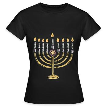 Shalom Davidstern Hebräisch Juden Judentum Jude - Frauen T-Shirt - Schwarz - Vorne - AI Model Female 172 dark (172cm)