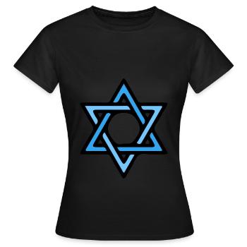 Shalom Davidstern Hebräisch Juden Judentum Jude - Frauen T-Shirt - Schwarz - Vorne - AI Model Female 172 dark (172cm)