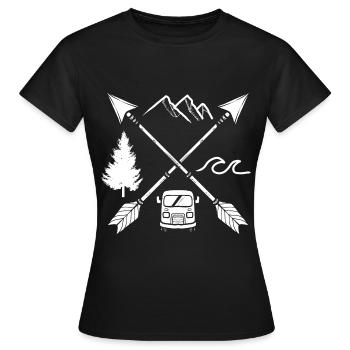 Voyage Vacances Backpack vacancier - T-shirt Femme - noir - Devant - AI Model Female 172 dark (172cm)