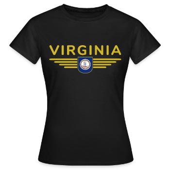 Chemise Virginia Fan – American Spirit - T-shirt Femme - noir - Devant - AI Model Female 172 dark (172cm)