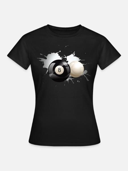 Billiard Pool Eight Ball - Frauen T-Shirt - Schwarz