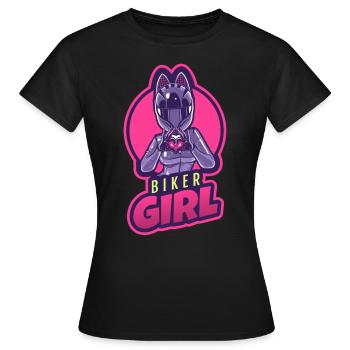 Biker Girl - Frauen T-Shirt - Schwarz - Vorne - AI Model Female 172 dark (172cm)