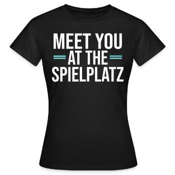 Rendez-vous au terrain de jeux - T-shirt Femme - noir - Devant - AI Model Female 172 dark (172cm)