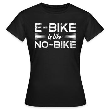 E-Bike Gegner - ich fahre ohne Akku - Frauen T-Shirt - Schwarz - Vorne - AI Model Female 172 dark (172cm)