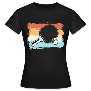 Ping-pong, joueur de ping-pong, raquettes, rétro - T-shirt Femme - noir - Devant - AI Model Female 172 dark (172cm)
