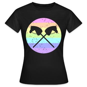 Hobby Horse, Hobby Horsing Steckenpferd Reiten - Frauen T-Shirt - Schwarz - Vorne - AI Model Female 172 dark (172cm)
