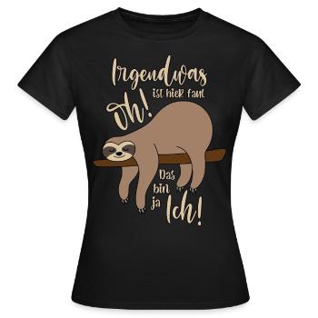 irgendwas ist hier faul - Frauen T-Shirt - Schwarz - Vorne - AI Model Female 172 dark (172cm)