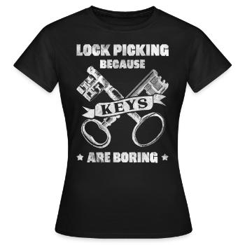 Crochetage de serrure parce que les clés sont ennuyeuses - T-shirt Femme - noir - Devant - AI Model Female 172 dark (172cm)