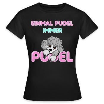 Auf den Pudel gekommen - süßer Silberpudel - Frauen T-Shirt - Schwarz - Vorne - AI Model Female 172 dark (172cm)