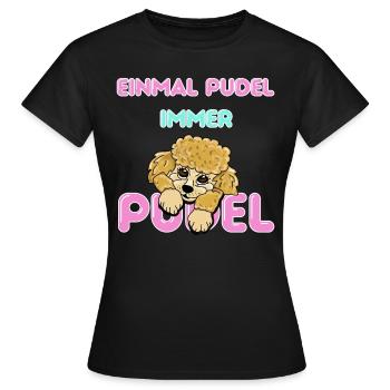Auf den Pudel gekommen - süßes Pudelpaar - Frauen T-Shirt - Schwarz - Vorne - AI Model Female 172 dark (172cm)