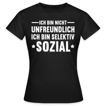 Selektiv Sozial Misanthrop - Frauen T-Shirt - Schwarz - Vorne - AI Model Female 172 dark (172cm)