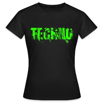Techno Bass Box Logo - Frauen T-Shirt - Schwarz - Vorne - AI Model Female 172 dark (172cm)
