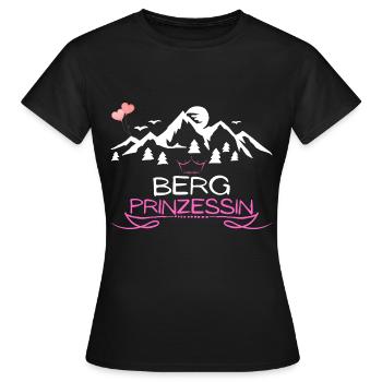 Berg Prinzessin Berg Mädel Outdoor Hobby Geschenk - Frauen T-Shirt - Schwarz - Vorne - AI Model Female 172 dark (172cm)