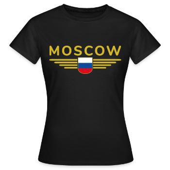 T-Shirt Moscou – Métropole de l’Elégance - T-shirt Femme - noir - Devant - AI Model Female 172 dark (172cm)