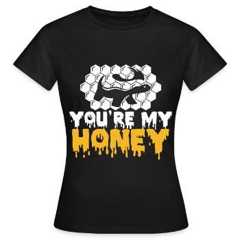 honey badger - Women's T-Shirt - black - Front - AI Model Female 172 dark (172cm)
