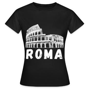 Roma Colosseum Rome Colosseum Italy Souvenir - Women's T-Shirt - black - Front - AI Model Female 172 dark (172cm)