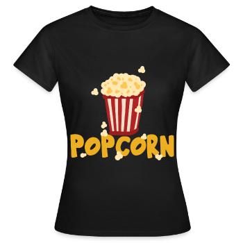 Popcorn - T-shirt Femme - noir - Devant - AI Model Female 172 dark (172cm)